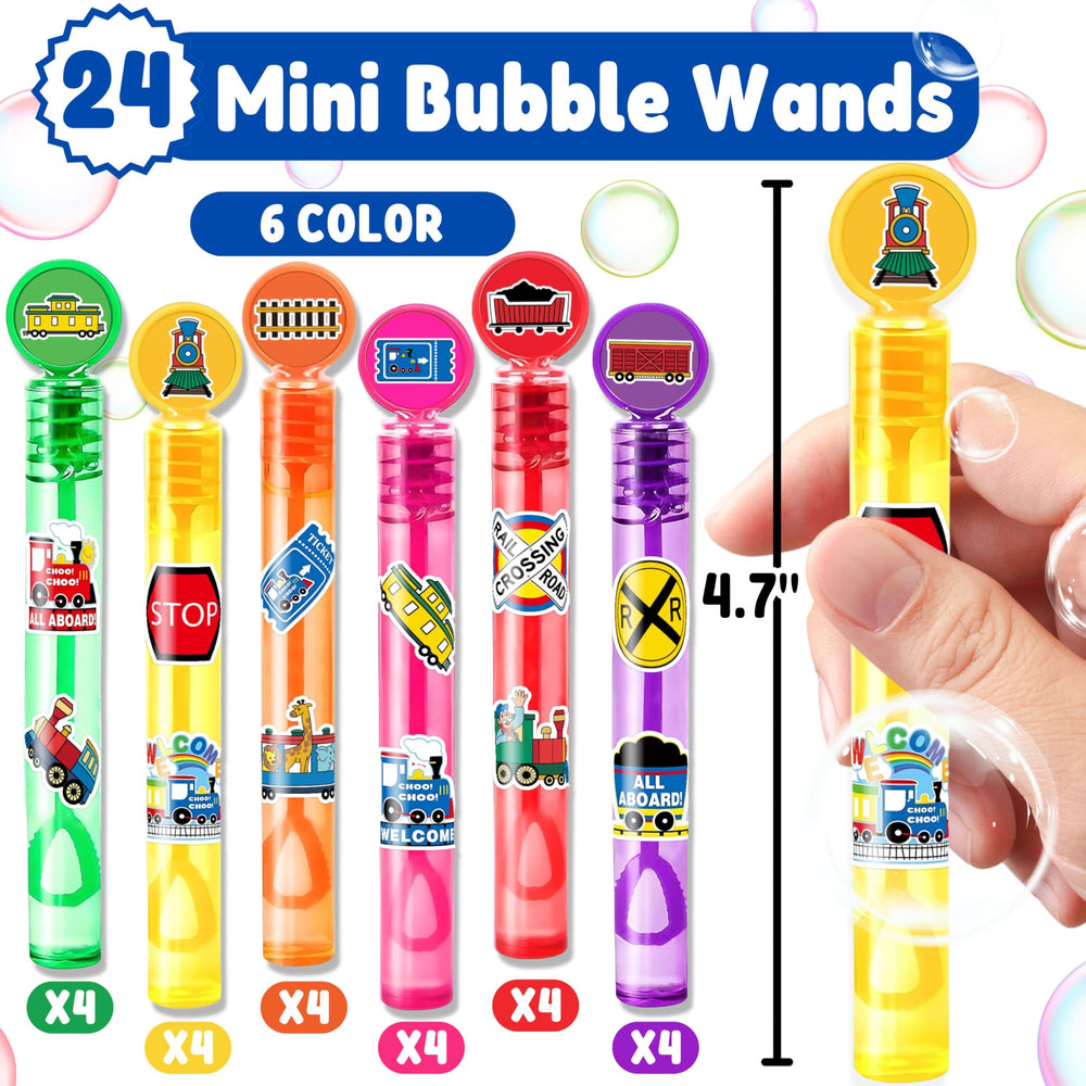 MDNHIO train bubble wand with colorful trains for gift bags