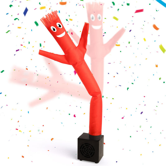 Mealivos red mini inflatable tube guy dancing on a desk to boost office energy