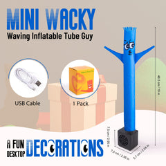 Mealivos blue storefront display inflatable tube guy greets customers