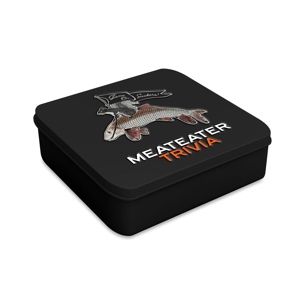 MeatEater Trivia game durable pieces withstand outdoor use during barbecues and camping.