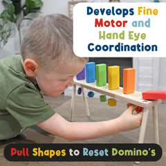 Extended domino wall idea with multiple sets for longer play sessions.