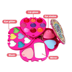 Mebtmel heart-shape makeup set with non-toxic pigments and easy cleanup.