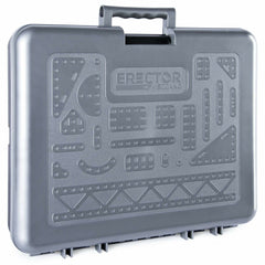 Meccano Erector kit includes real tools for authentic construction experiences.