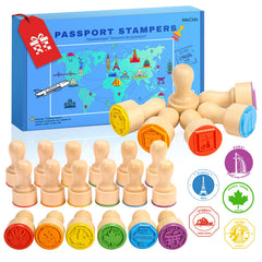 MeCids passport stamp of Eiffel Tower for geography crafts and world cultures.