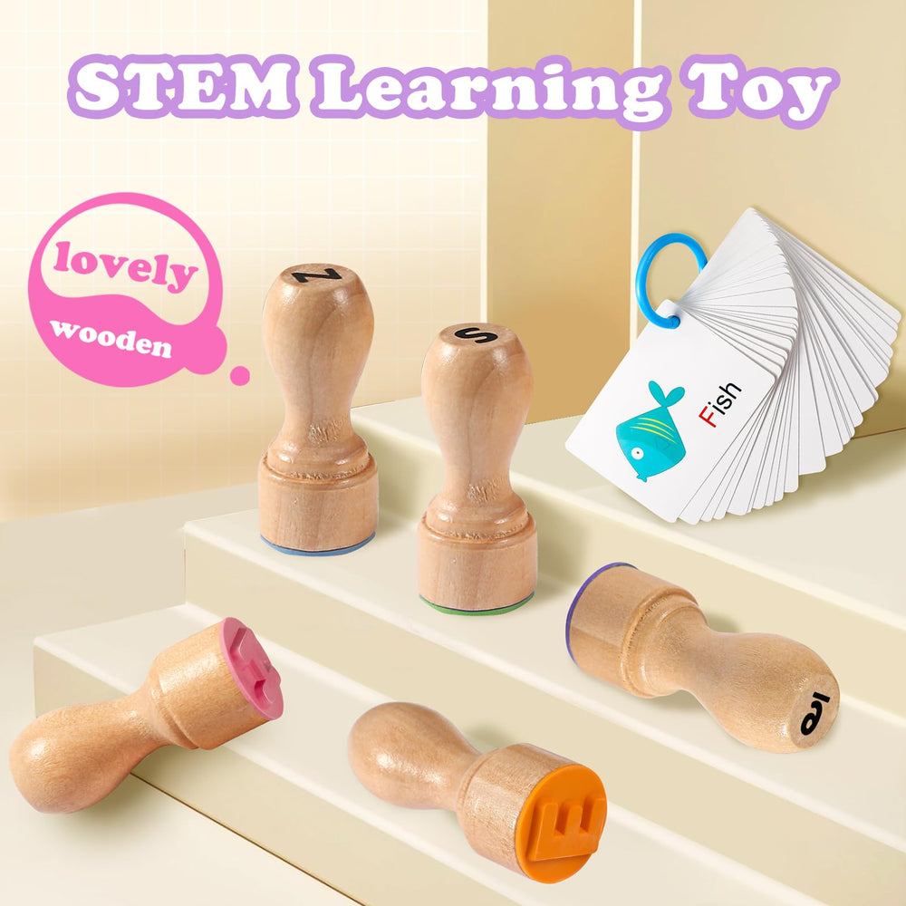 MeCids wooden number stamps digits help kids learn counting with tactile stamping.