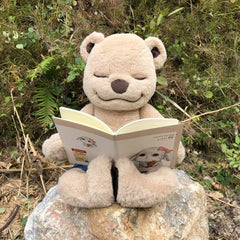 Meddy Teddy The Yoga Bear soft fabric close-up, kid-friendly design.