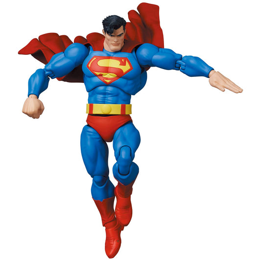 Medicom Superman Mafex figure front view for dynamic display