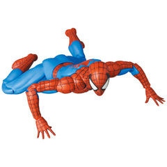 MEDICOM TOY MAFEX Spider-Man stands 6.1 inches tall for compact shelves.