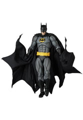 Display-ready Mafex Knight Crusader Batman on shelf with dynamic pose