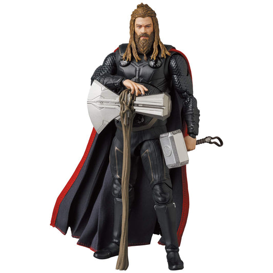 Medicom Toy MAFEX Thor Endgame full figure with fabric cloak for dynamic posing.