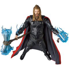 Medicom Toy MAFEX Thor Endgame Mjolnir accessory for iconic moments.
