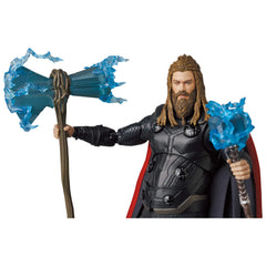 Medicom Toy MAFEX Thor Endgame Stormbreaker included for dramatic action.