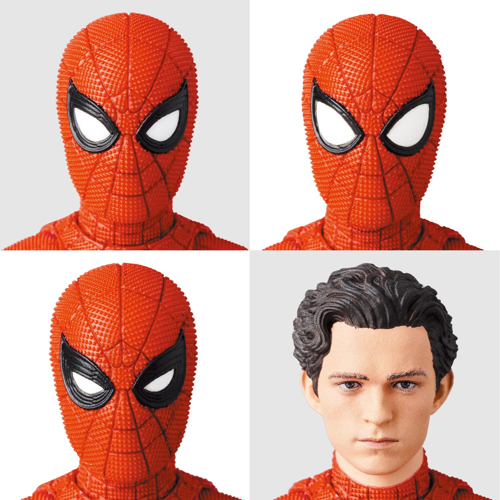 Medicom Toy MAFEX Spider-Man Upgraded Suit web parts enhance action scene recreation.