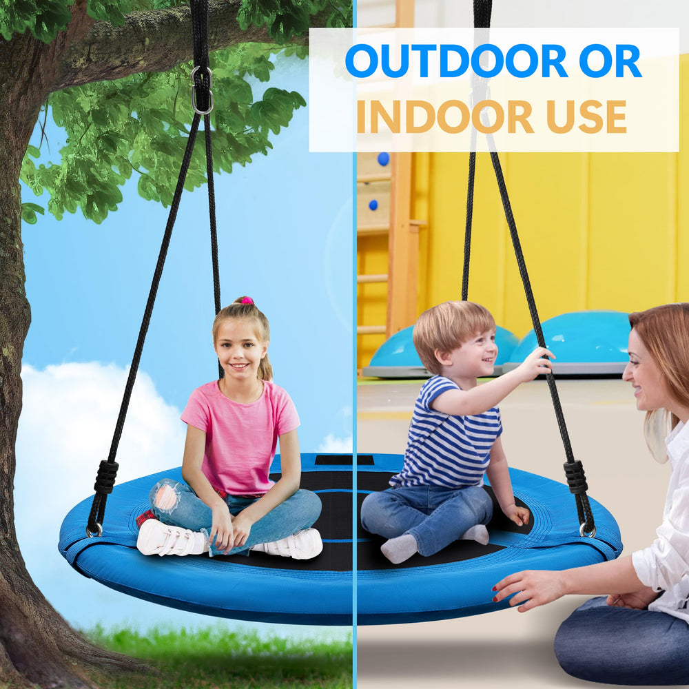 Medicook saucer swing pillow offers comfortable, relaxed seating during long outdoor play.