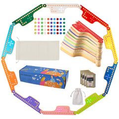 Medikaison colorful Jokers and Marbles board set with ten wooden boards for family game night