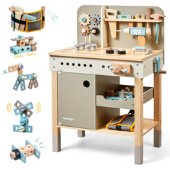 Medoga kids tool bench wooden workbench for imaginative build play