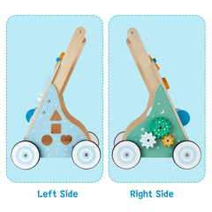 Medoga wooden walker with height-adjustable push bar grows with your child.