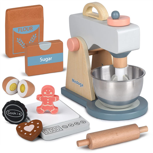 Medoga wooden mixer baking set inspires imaginative play for kids