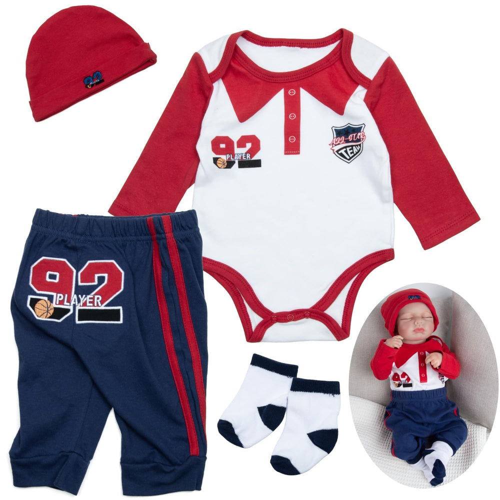Medylove reborn doll clothes set for 17-22 inch dolls; stylish boy outfits for playtime