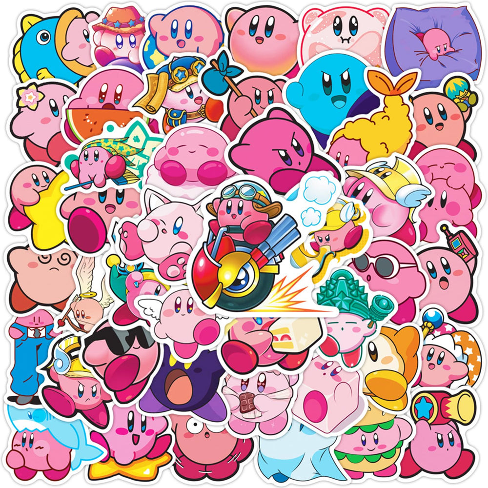 Meet Holiday Kirby stickers on guitar personalize gear with waterproof color