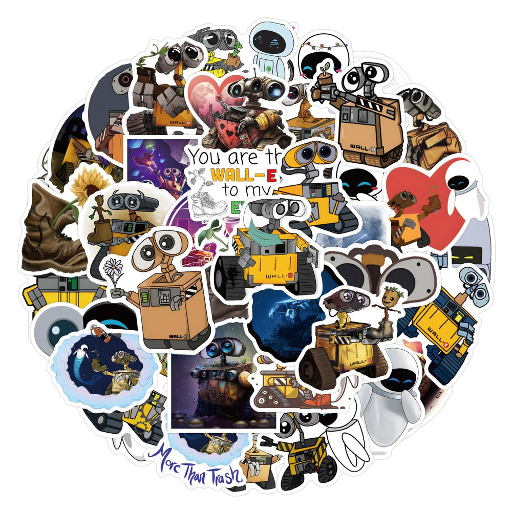 Meet Holiday Walle stickers on a notebook adding playful flair