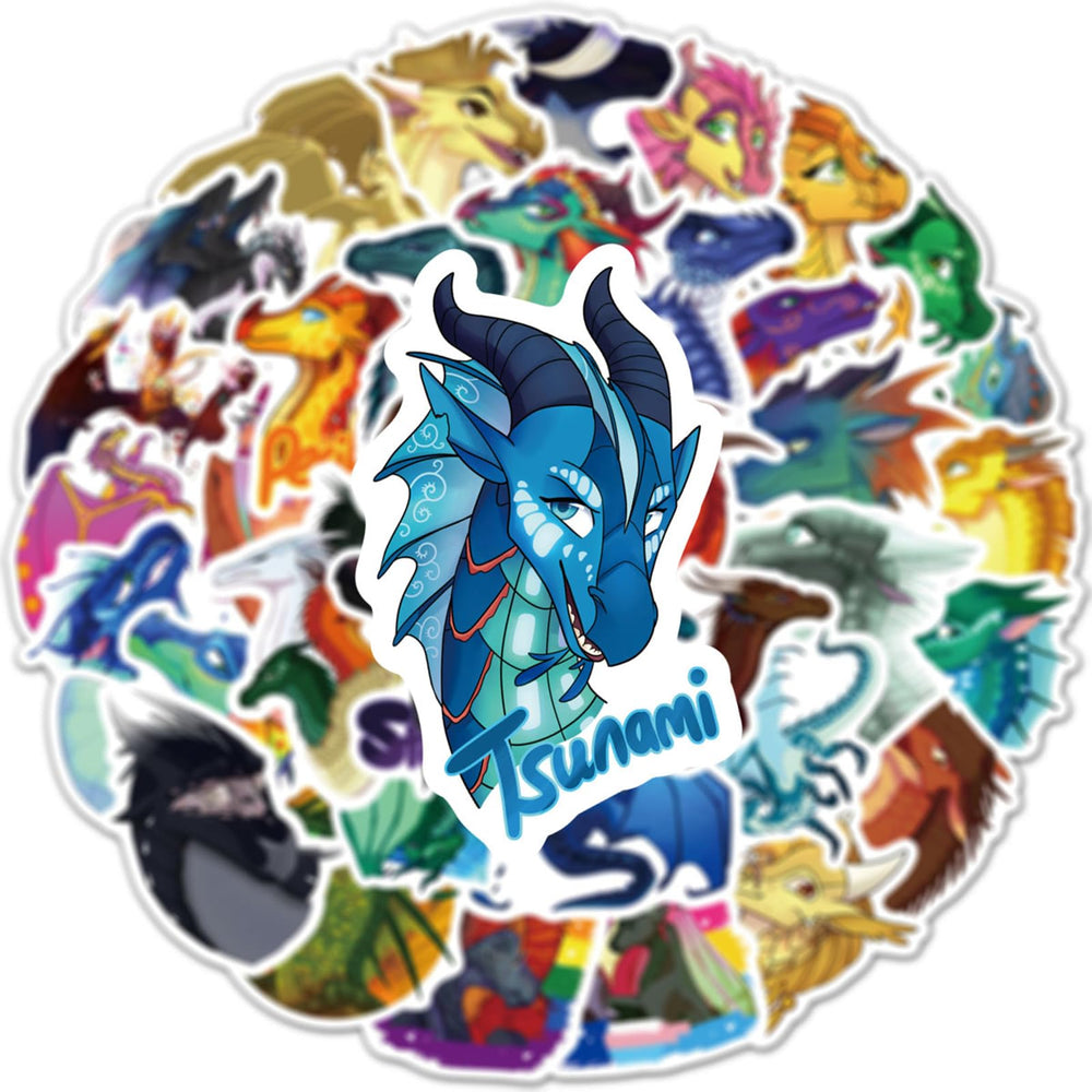 Meet Holiday Wings of Fire Dragon sticker on luggage for quick recognition.