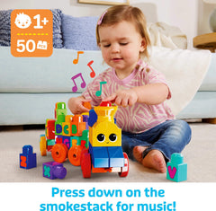 Mega Bloks First Builders large blocks stack for creative building and fine motor practice.