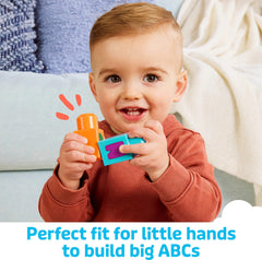 Mega Bloks First Builders smokestack button triggers engaging sounds for storytelling.