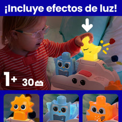 Mega Bloks moon block triggers lullabies for a calm wind-down.