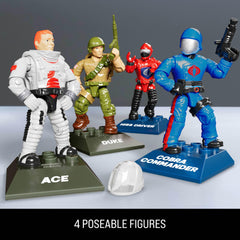 Mega Bloks Skystriker jet missiles emphasize action-ready features during play.