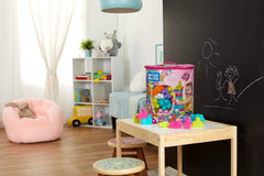 Mega Bloks toddler blocks with easy-grip shapes to support tiny hands and motor skills.