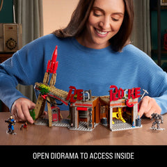 Dogmeat companion figure with scarf adds authentic Fallout charm.