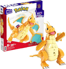 Mega Brands Dragonite motion-brick wings flap for dynamic action play.