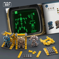 Five poseable Mega Brands Fallout T-60 figures with distinct paint jobs for dynamic display.