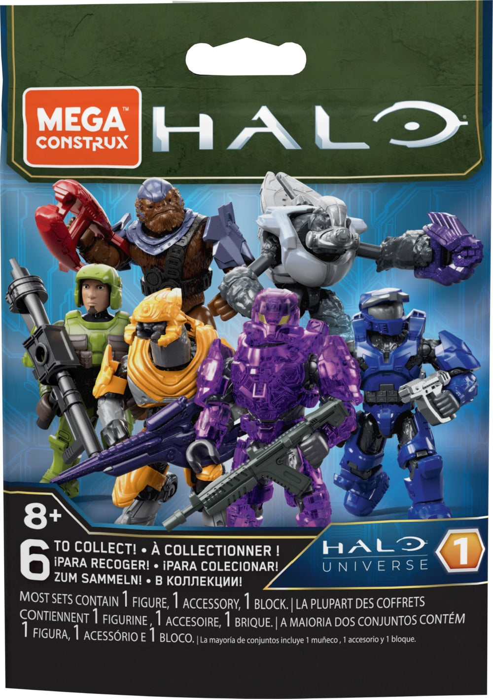 Mega Brands Halo Series 3 blind-pack figures for collectible display.