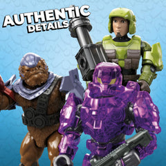 Halo figures compatible with MEGA building sets for creative builds.