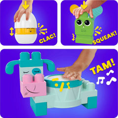 Mega Brands Mega Bloks farm band piggy cymbal enhances percussive play and cause-and-effect fun
