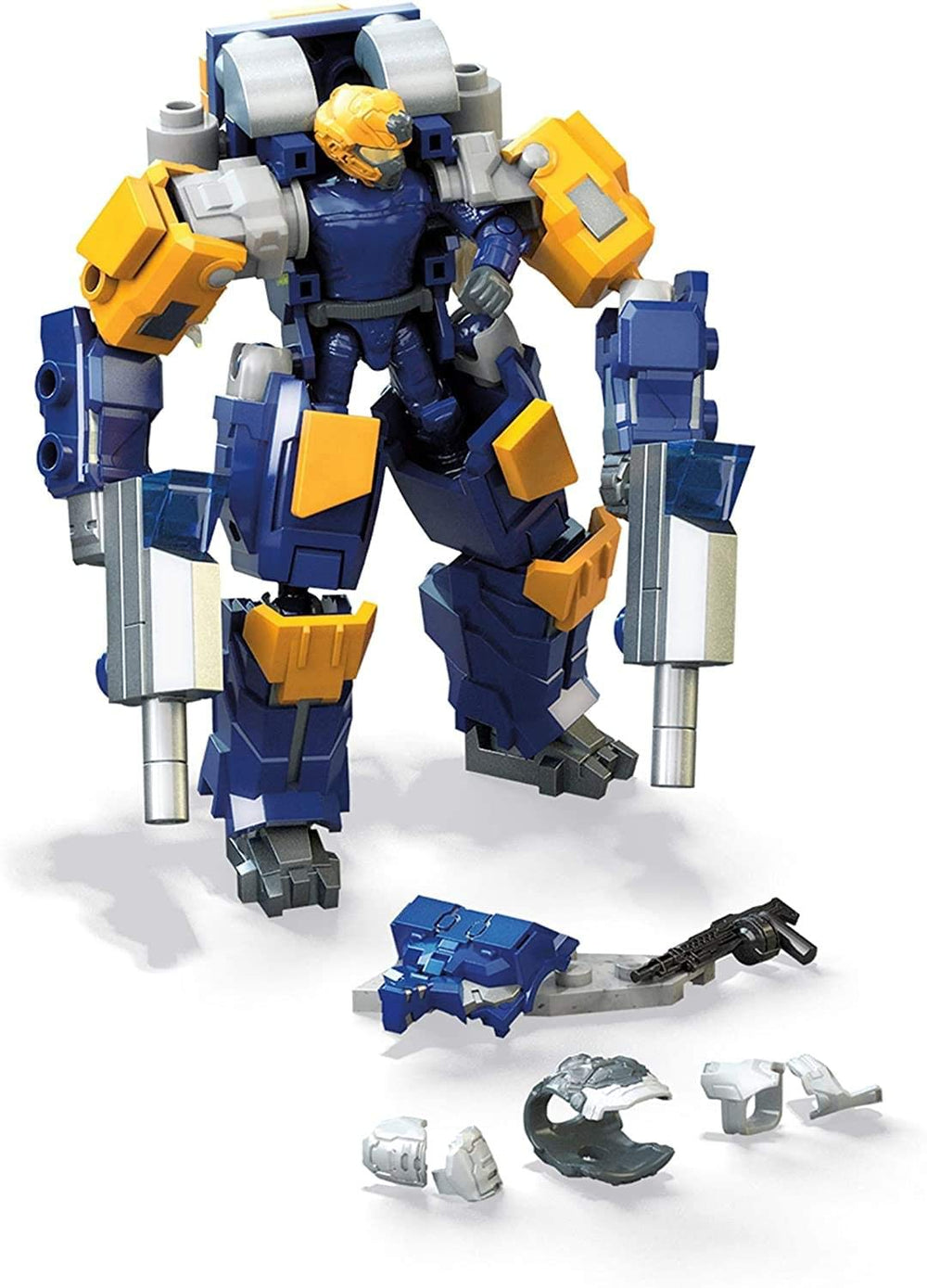 Mega Construx Halo Skyfire Exosuit assembly shows buildable armor for imaginative play