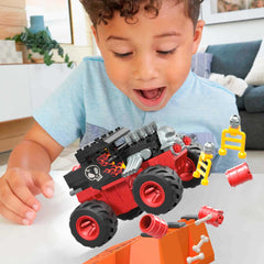 Mega Brands Hot Wheels hood pop action during impact for dramatic play