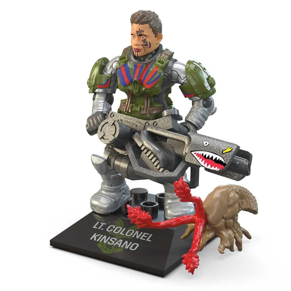 Packaging for Mega LT. Colonel Kinsano highlighting Series 18 collectible.