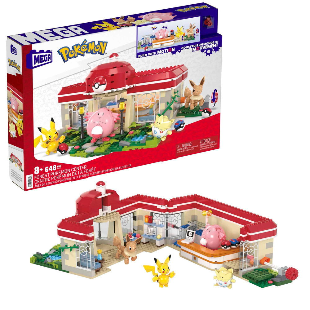 Mega Brands Mega Pokémon Forest Center front view encourages imaginative play with colorful bricks