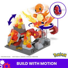 Mega Brands Charmander motion-brick crank activates spinning action for interactive play