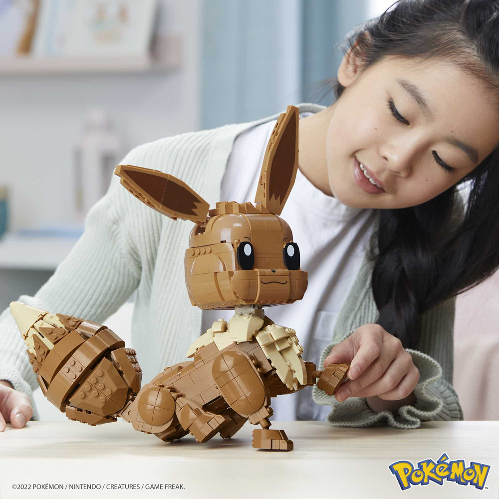 MEGA Pokémon Eevee 824-piece build set enables creative building fun.