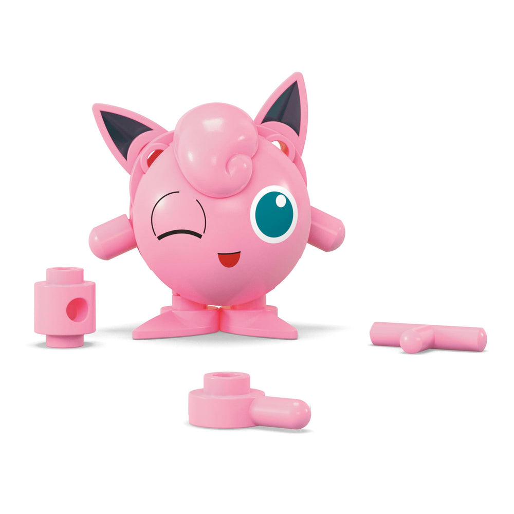 Mega Brands MEGA Pokémon Jigglypuff assembly with durable connectors ensures lasting builds.
