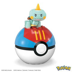 Series display featuring Chewtle among Mega Pokémon builds