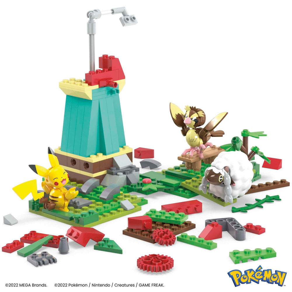Mega Brands Wooloo figure enhances farm scenery for creative role play.