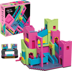 Mega Brands MEGA Squid Game staircase assembly for a vivid display piece.