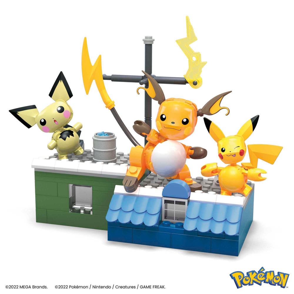 Mega Brands Pikachu figure poseable for action poses and play.