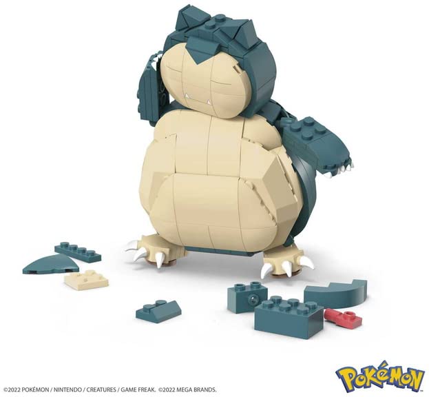 Mega Brands Snorlax building set with pose variation for dynamic scenes