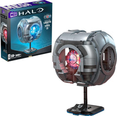 Mega Bloks Halo 343 Guilty Spark build ready for display on shelf